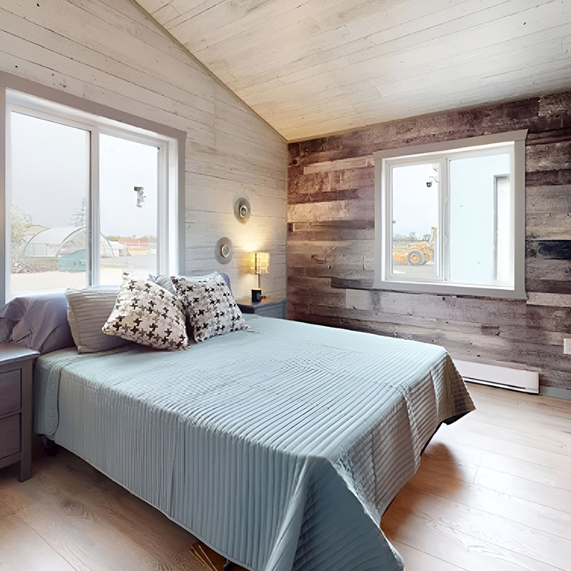 Rustic bedroom with modern touches